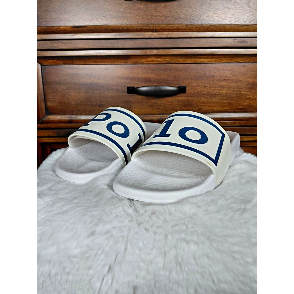Polo Ralph Lauren Polo Slide Men's Slide Sandals White/Blue Logo US 11